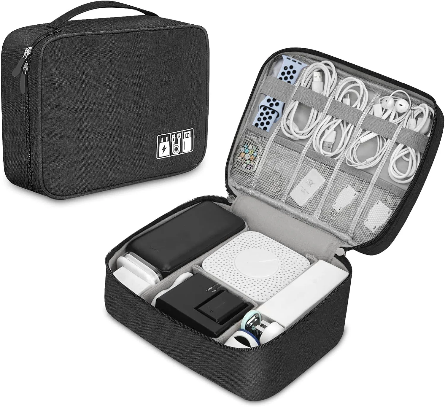 Tech Accessories Types - Tragbare Tech-Organizer-Hülle für elektronisches Zubehör, Kabel,