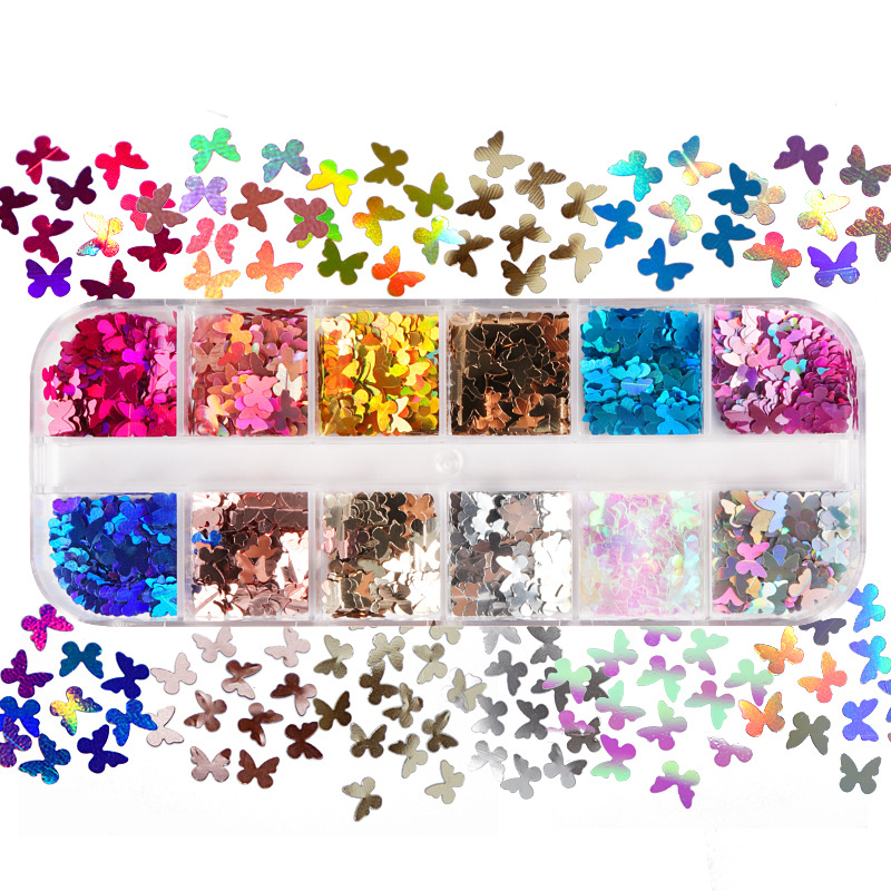 I Tech Accessories - Mix Farbe Fluoreszierende Schmetterling Glitter Wimpern